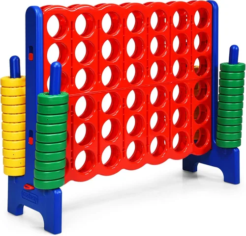 Vista 9 de ARLIME Juego gigante de conexión 4 en fila, juego de juguetes jumbo de 4 en puntuación de 47 pulgadas con palanca de liberación rápida, anillo