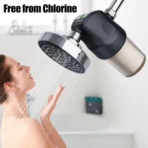Vista 6 de Miniwell Sistema de filtro de ducha - Purifica el agua, reduce el agua dura y el cloro, suaviza la piel y el cabello Filtro de baño