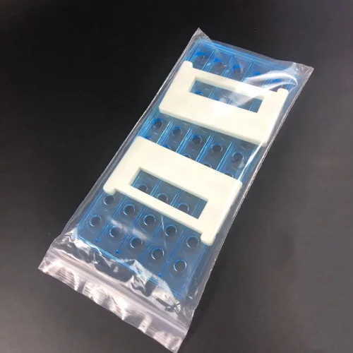 Vista 3 de Estante de tubo de ensayo acrílico transparente para tubos de 1.5/2/0.2 fl oz, soporte de tubo de laboratorio de 50 agujeros para tubos de ensayo