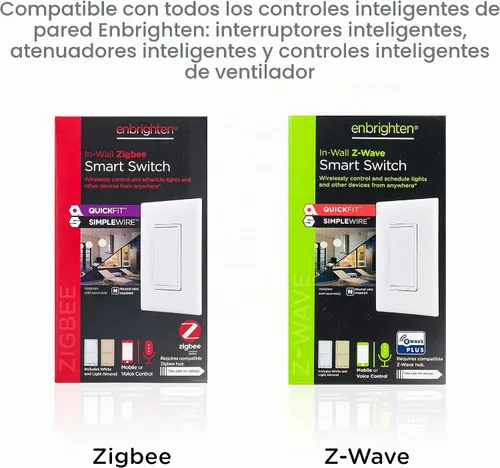 Vista 5 de Interruptor de complemento Enbrighten QuickFit y SimpleWire, paleta de interruptor de palanca de pared, controles de iluminación inteligente