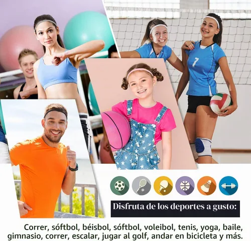 Vista 5 de Sumind 4 Pieces Thick Non-Slip Elastic Sport Headbands, Elastic Silicone Grip Exercise Hair and Sweatbands for Yoga