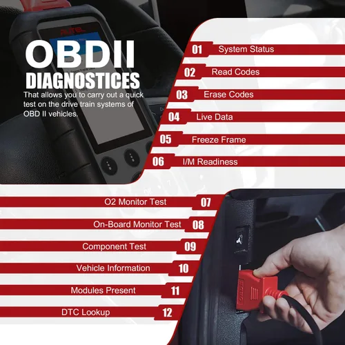 Vista 5 de Autel MaxiDiag MD806 Escáner OBD2, ABS SRS Motor Transmisión 4 Sistemas Herramienta de Diagnóstico, 7 Servicios Especiales como MD808 Pro, Reinicio
