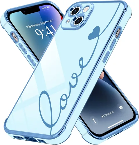 Vista 60 de LCHULLE Funda compatible con iPhone 12 para mujeres y niñas, bonito diseño de corazón de amor con enchapado de lujo, cubierta de TPU suave a prueba