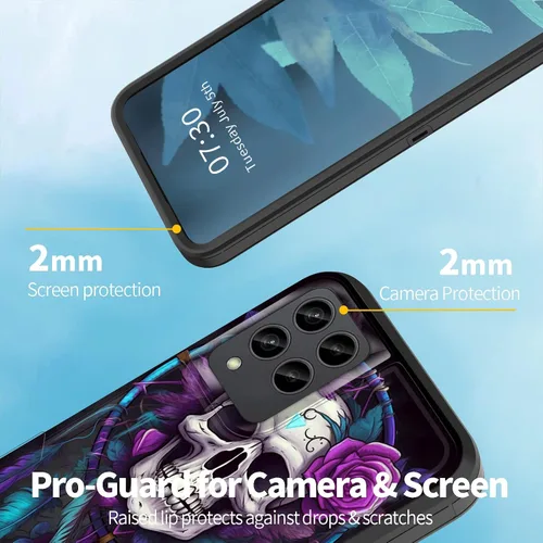 Vista 4 de Funda para Revvl 6 Pro 5G, híbrida de doble capa (tapa a prueba de polvo integrada) (soporte magnético para automóvil) a prueba de golpes