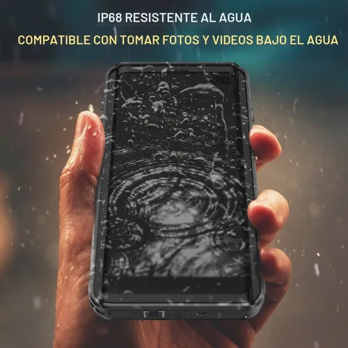 Vista 3 de GOLDJU - Funda impermeable para Samsung Galaxy S10 Plus, color negro Built in Screen Protector 360° Full Body Protective Shockproof Dirtproof