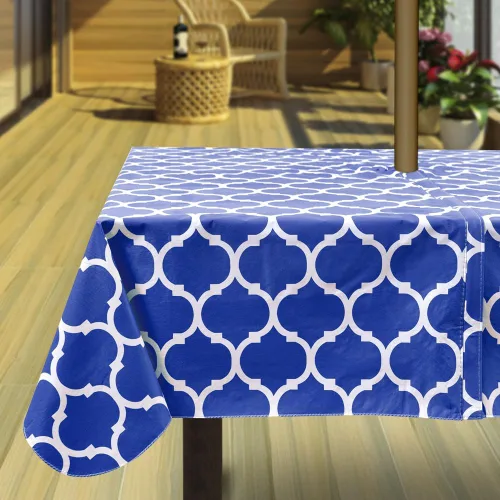 Vista 21 de Hipinger Vinyl Round Fitted Tablecloth with Zipper and Umbrella Hole, Outdoor Oil Waterproof Stain Resisteant PVC Table Cover 40-44 Inch, Black