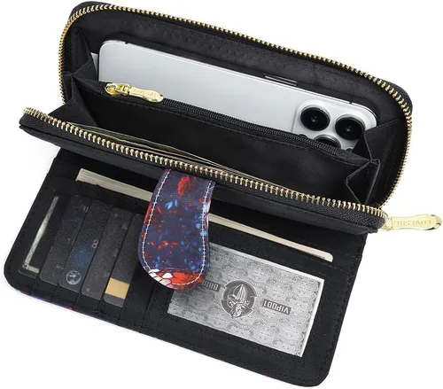 Vista 94 de Cartera de mano para mujer, estilo bohemio, con RFID, elegante, espaciosa con correa para viajes, capacidad para tarjetas, teléfono, dinero