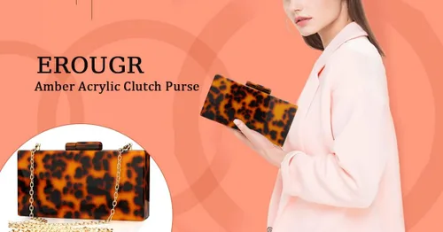 Vista 3 de EROGE - Bolso de mano de acrílico con diseño geométrico colorido para mujer