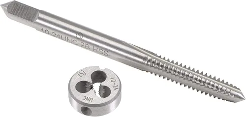 Vista 6 de uxcell 4-40 UNC Tap and Die Set, HSS Macho de rosca de máquina con Troquel de rosca redondo, mano derecha