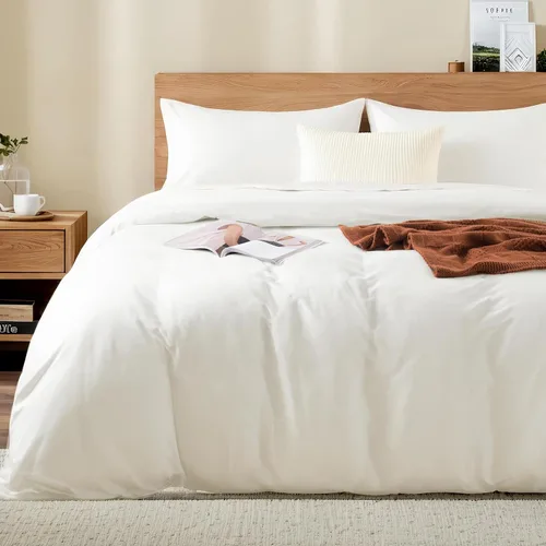 Vista 77 de NEXHOME PRO Funda de edredón Twin XL 100% algodón lavado, transpirable, duradera, texturizada, similar al lino, juego de ropa de cama para el hogar