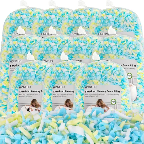 Vista 10 de Relleno de Espuma Viscoelástica con Gel Triturado de 1.13 kg, Relleno Cómodo y Suave para Silla de Puf, Relleno de Espuma Viscoelástica