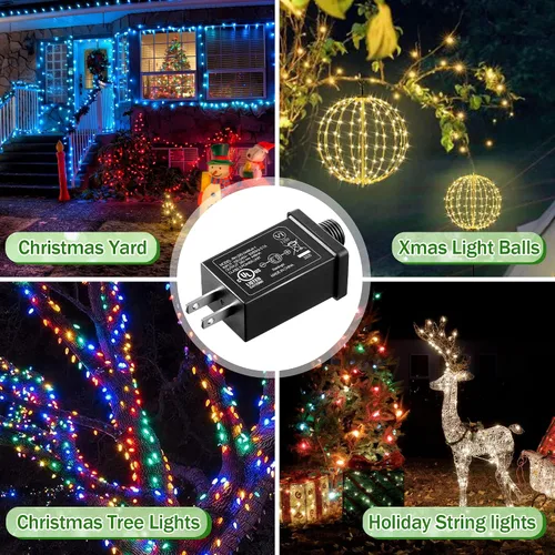 Vista 6 de Feekoon Fuente de alimentación LED Clase 2 transformador de 29 V 13 W, adaptador de enchufe impermeable IP44 de EE. UU., controlador LED de uso