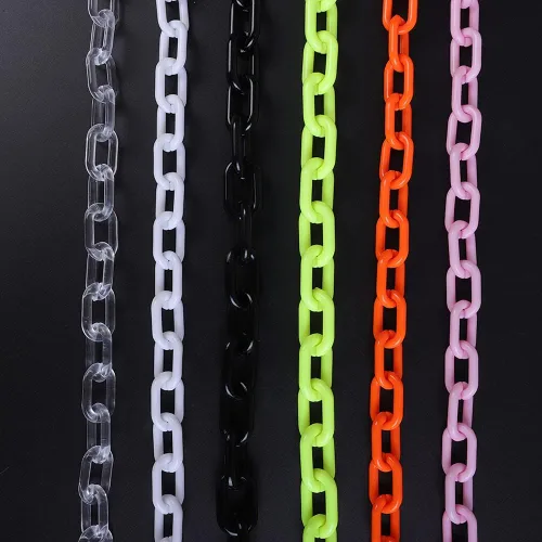 Vista 6 de JWICOS Collar largo de acrílico grueso para mujer, bonito collar de cadena de clip de eslabones para mujer, regalos