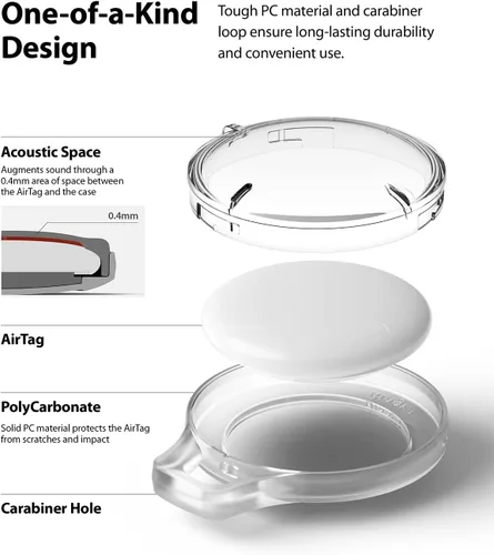 Vista 3 de Ringke Slim Compatible con AirTag - Transparente