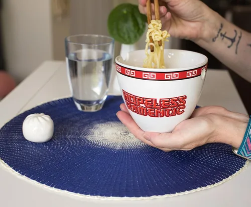Vista 5 de Bowl Bop Hopeless - Juego de vajilla de cerámica japonesa Ramentic Incluye cuenco de fideos ramen de 16 onzas y palillos de madera Juego