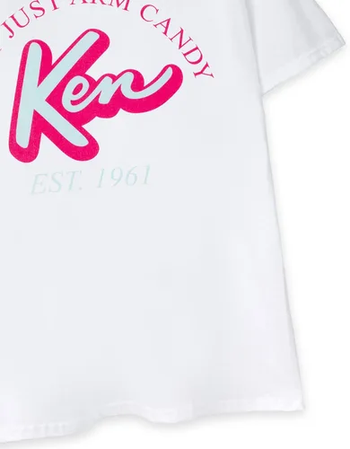 Vista 7 de Barbie Camiseta blanca para hombre Ken Not Just Arm Candy Graphic Tee Camiseta blanca de manga corta para hombre Regalo de película novedosa