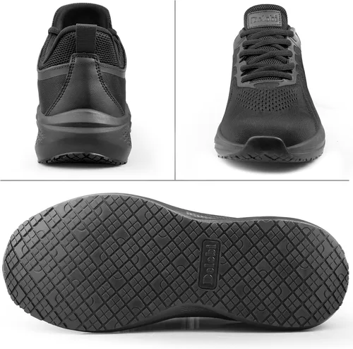 Vista 6 de Non Slip Shoes for Men, Food Service Slip Resistant Work Shoes in Restaurant Kitchen Hospital, Breathable Lightweight Sneakers - Zapatos
