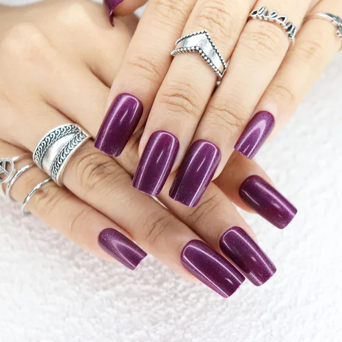 Vista 11 de MISUD - Uñas postizas largas con forma de ataúd, con diseño gótico de vampiro en negro y rojo, acrílico, 24 piezas