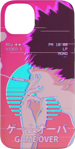 Vista 15 de Funda retro para iPhone 16 Vaporwave Aesthetic Emo Anime Boy Sad Game Over Lofi