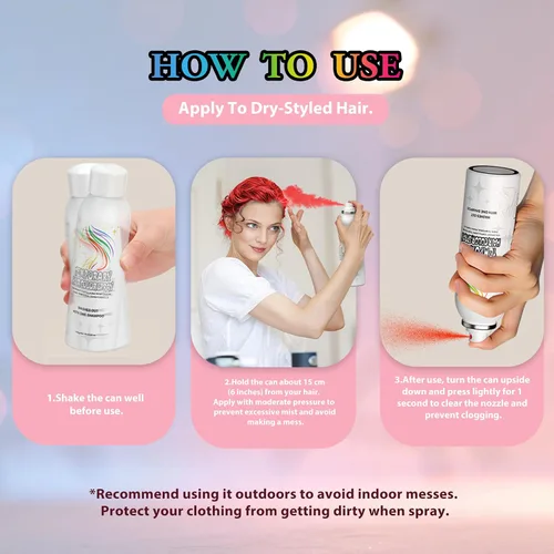 Vista 4 de Spray temporal rojo del color del pelo 5.1 fl oz, lavable