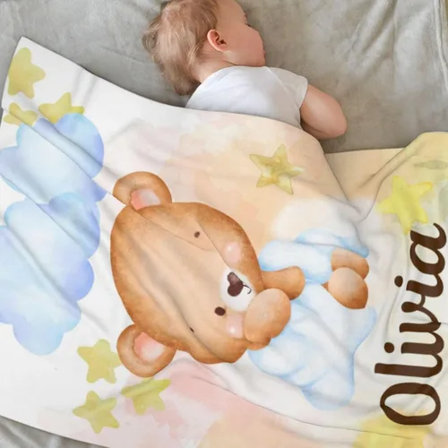 Vista 3 de Manta de bebé personalizada con nombre, manta de envoltura personalizada con nombre para niñas y niños, recién nacidos, regalos para niños pequeños