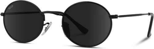 Vista 3 de WearMe Pro - Gafas de sol de lentes polarizadas con marco de metal ovalado pequeño