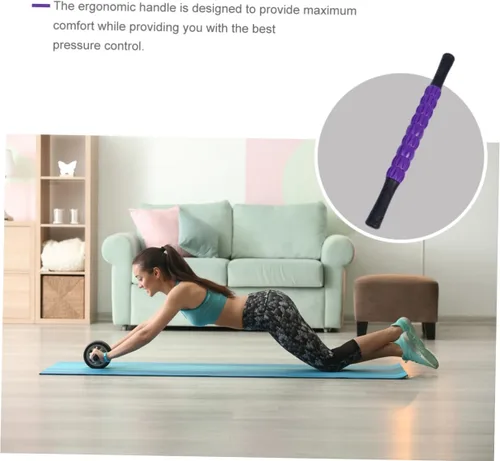 Vista 4 de TIDTALEO Práctico rodillo muscular para masaje de tejido profundo, rueda de relajación de plástico para hombres y mujeres, mango ergonómico