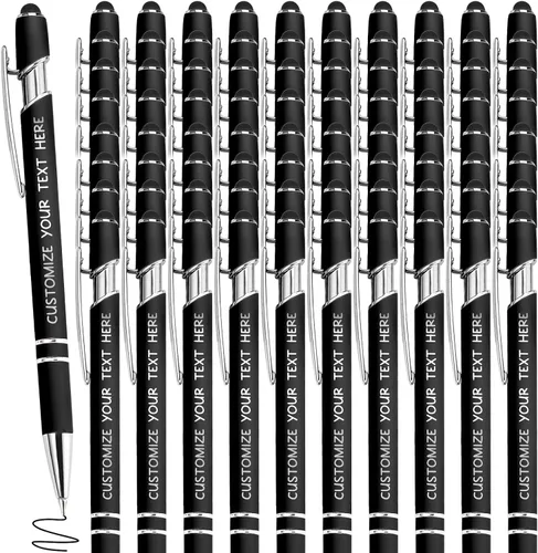 Vista 11 de Bolígrafos personalizados con lápiz óptico y grabado gratis, bolígrafos personalizados para negocios, graduación, aniversarios (hasta 500 unidades)