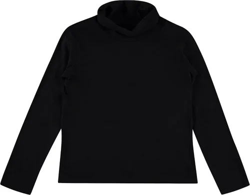Vista 7 de Conjunto de camisa de manga larga con cuello alto para niñas, de algodón, capa base, paquete de 4, color negro, blanco, gris y rosa
