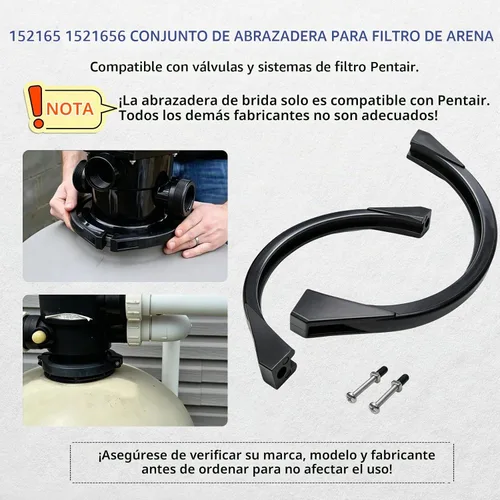 Vista 2 de 152165 & 1521656 CONJUNTO DE ABRAZADERA DE FILTRO DE ARENA Compatible