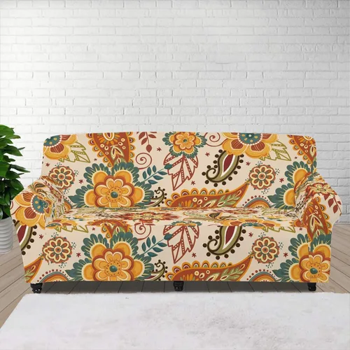 Vista 79 de Horeset Funda elástica para silla con diseño de flores hippie otoñales, funda para sofá, lavable, protección de muebles con espuma antideslizante