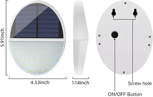 Vista 8 de Luz solar al aire libre, luz de inducción automática para microondas, sin cableado IP65, luz de pared impermeable, funciona con energía solar