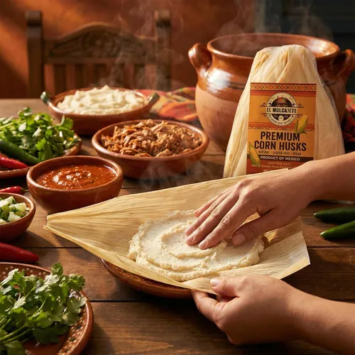 Vista 7 de Hojas de maíz para tamales 1 libra – Hojas de maíz secas premium, envolturas de hoja mexicana naturales y auténticas, frescas y sabrosas de El