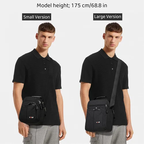 Vista 3 de KL928 Bolsa de mensajero para hombre Bolso cruzado de hombro, bolsa de viaje para hombre, bolso casual para trabajo y negocios