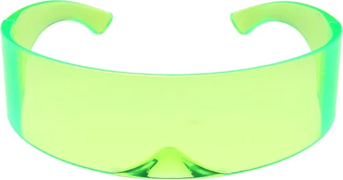 Vista 11 de zeroUV - 80s Futuristic Cyclops Cyberpunk Visor Sunglasses with Semi Translucent Mirrored Lens Shield Sunglasses
