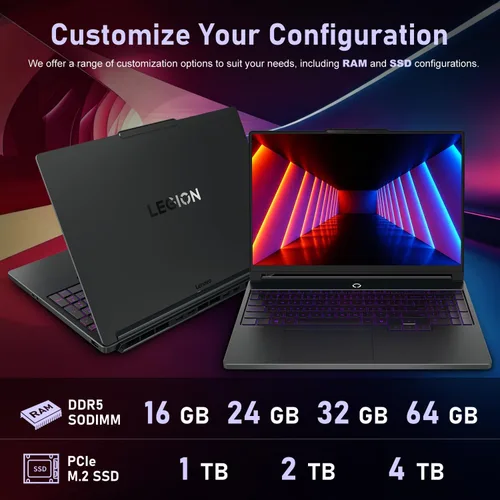 Vista 2 de Lenovo Legion 5a RTX 5060 Ryzen 7 250 16GB DDR5 1TB SSD portátil