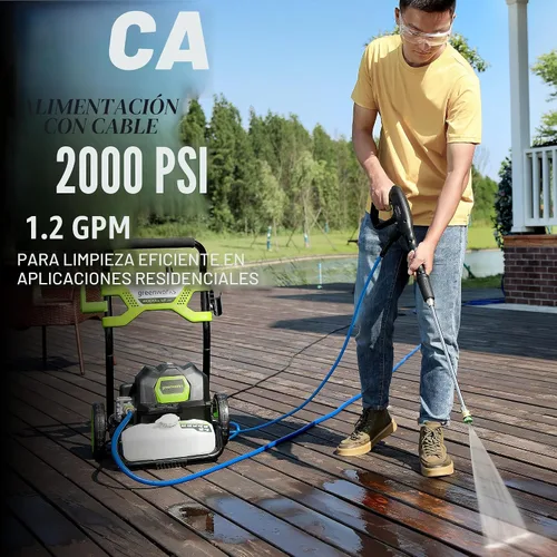 Vista 5 de Greenworks 2000 PSI 1.2 GPM Lavadora a presión (marco abierto GPW2003) GPW2003