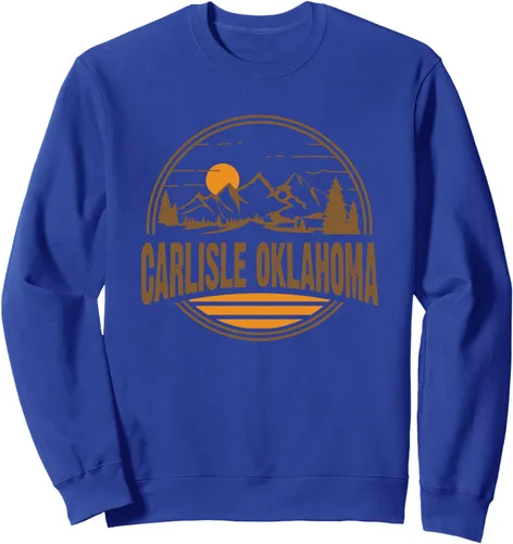 Vista 4 de Sudadera vintage Carlisle, Oklahoma Mountain Hiking Souvenir Print, Negro