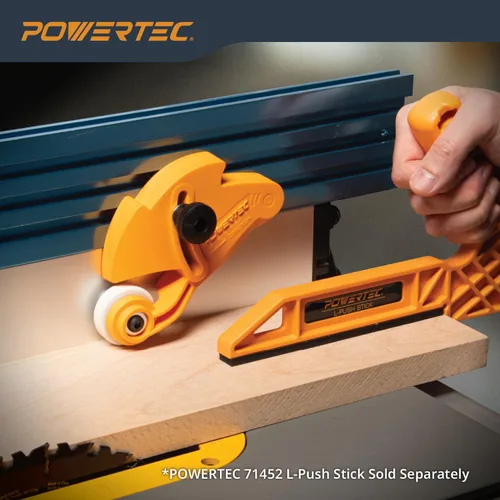 Vista 5 de POWERTEC Guía de Material con Rodillos Ajustable, Herramienta Alimentadora de Material con Rodamiento Unidireccional – Reduce el Retroceso y Aumenta