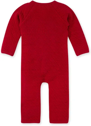 Vista 2 de Burt's Bees Baby - Enterizo para bebés niños, 100% algodón orgánico, conjunto de una pieza, Cardinal Quilted Bee, 6 meses