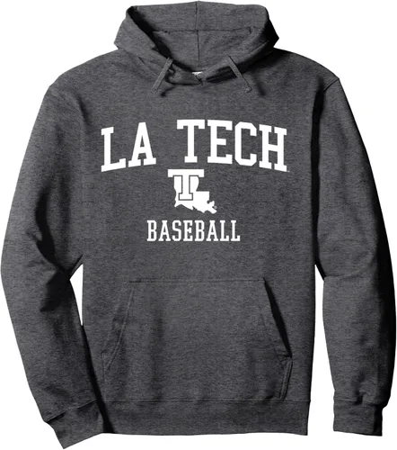 Vista 3 de Louisiana Tech Bulldogs - Sudadera con capucha de béisbol, Negro