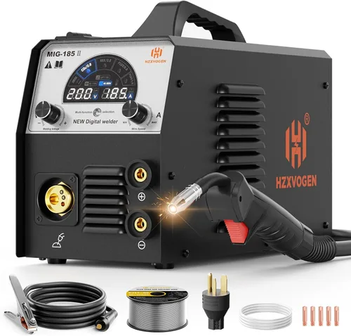 Vista 9 de H HZXVOGEN Soldador MIG 140A 110V/220V, sin gas MIG/Lift TIG/Stick máquina de soldadura 3 en 1 con sinérgico, IGBT inversor portátil máquina