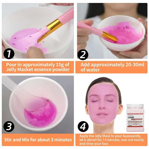 Vista 8 de Cherry & Pure Himala Yan Jelly Mask Máscara de gelatina para profesionales faciales, máscara facial de gelatina, máscara vajacial