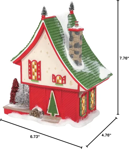 Vista 4 de Department 56 North Pole Village - Edificio iluminado de fábrica de árboles de sisal, 7.76 pulgadas, multicolor