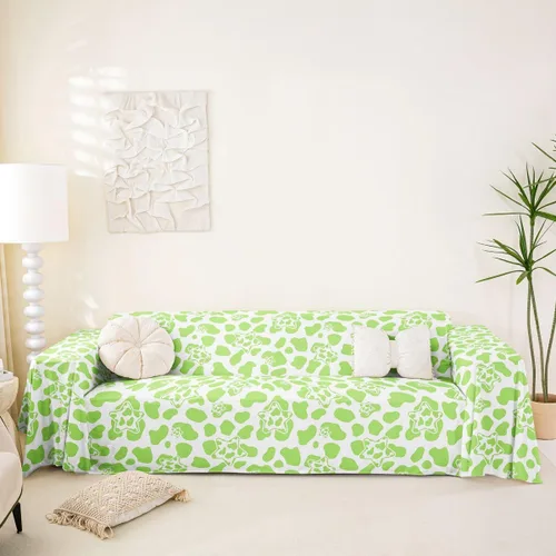Vista 23 de Erosebridal Funda protectora para sofá, diseño de vaca lechera, diseño de vaca verde manzana, funda acolchada para sofá de animales occidentales
