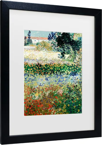 Vista 2 de Vincent Van Gogh "Jardín en flor" - Arte enmarcado mate