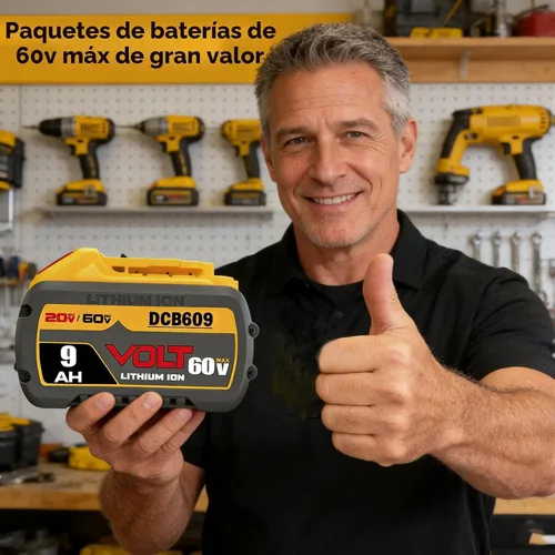 Vista 4 de 60V MAX 9000mAh Reemplazo para batería Dewalt de 60 voltios DCB606 DCB609 DCB612 DCB615 Compatible con herramientas eléctricas originales de 20V/60V