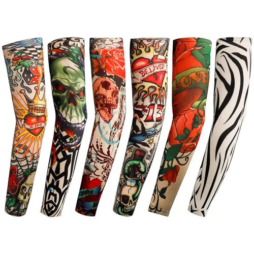 Vista 11 de Yariew, 6 Mangas de Tatúes Temporales, Conjunto de 6 Mangas de Tatúes de Arte Temporal, Falso, Despegable, Color 1, 1 Manga de tatuaje para mujer