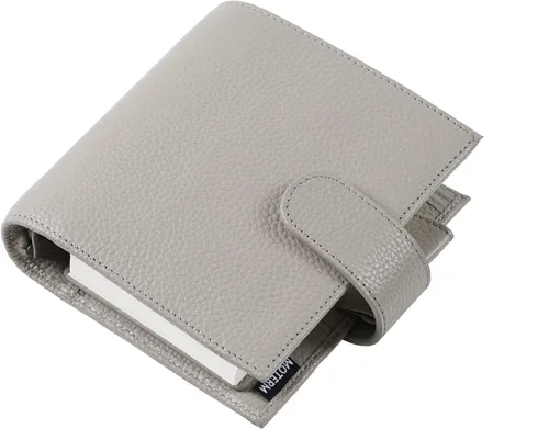 Vista 15 de Moterm Planificador de Anillos de Lujo de Bolsillo - Organizador de Carpeta de Cuero Genuino (Pebble-Negro, Argolla de 1.18 pulgadas (30 mm))