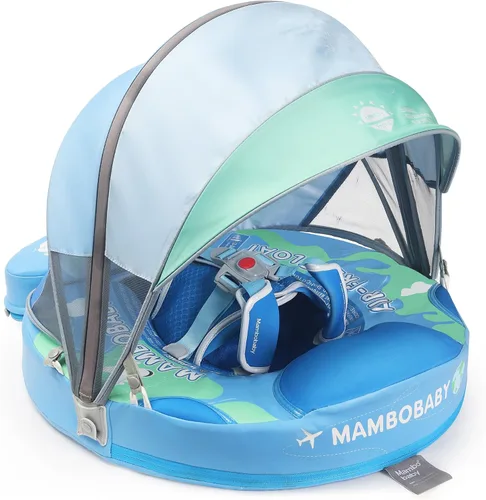 Vista 14 de Mambobaby Flotador Mejorado Añadir Cola Flotador para Bebé con Toldo para Anillo de Natación de Cintura Infantil Entrenador de Natación Flotadores